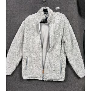 Southern Shirt Jacket Mens Small Gray Sherpa Fleece Full Zip Pockets Warm
